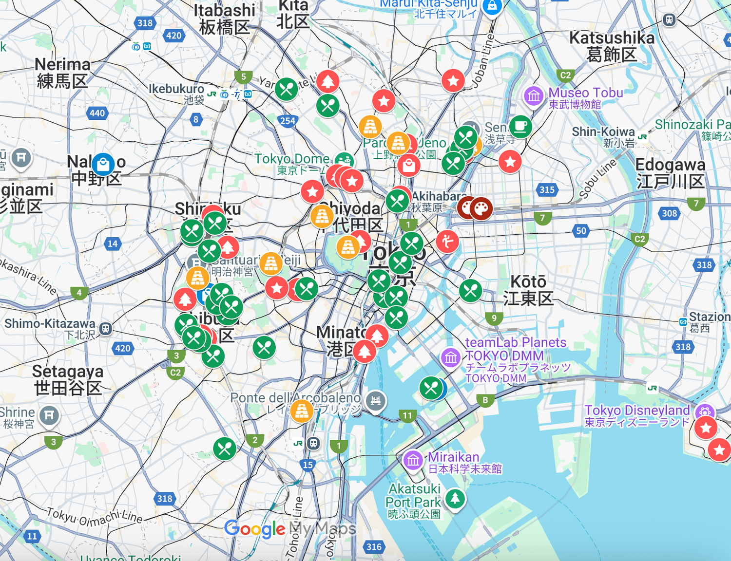 tokyo digital travel map